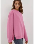 HiCCUP Hanorac dama texturat - guler rotund - fermoar - textil - roz orhidee