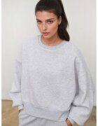 HiCCUP Hanorac dama - tricotat - guler rotund - croiala lejera - gri - textil