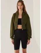 HiCCUP Hanorac slim sit crop cu fermoar