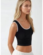 HiCCUP Maiou dama - tricot - decolteu rotund - alb/negru