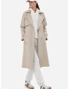 HiCCUP Palton dama - trench cu curea - elegant - bej - poliester