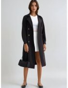 HiCCUP Palton dama trench usor cu nasturi si curea - maro - material textil
