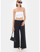 HiCCUP Pantaloni dama - croi larg - snur de strangere - negru - poliester