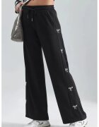 HiCCUP Pantaloni dama - cu detalii din funda - negru - textil