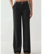 HiCCUP Pantaloni dama - cu picior drept - talie normala - negru - amestec de viscoza