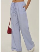 HiCCUP Pantaloni dama - din bumbac cu dungi - talie elastica - albastru
