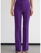 HiCCUP Pantaloni dama - drepti - talie inalta - violet - poliester si viscoza