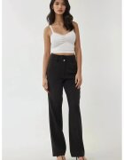 HiCCUP Pantaloni dama - evazati cu talie inalta - negri - bumbac-elastan