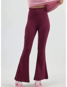 HiCCUP Pantaloni dama - evazati - talie inalta - rosu - textil