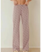HiCCUP Pantaloni dama - largi cu imprimeu - roz - poliester-elastan