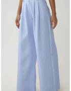 HiCCUP Pantaloni dama - largi cu talie inalta - dungi - albastru - poliester