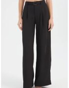 HiCCUP Pantaloni dama - largi plisati - talie inalta - negri - textil