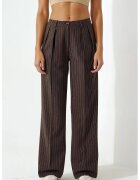 HiCCUP Pantaloni dama - Palazzo - cu dungi - croiala larga - poliester/viscoza - maro