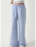 HiCCUP Pantaloni dama - pantaloni largi in carouri - albastru - textil