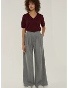 HiCCUP Pantaloni dama - plisati - picior larg - gri - poliester-viscoza