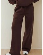 HiCCUP Pantaloni dama - talie elastica - maro - bumbac
