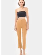 HiCCUP Pantaloni dama - talie inalta - croiala tip morcov - alb - textil