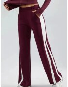 HiCCUP Pantaloni dama - talie inalta - picior larg - rosu - textil -