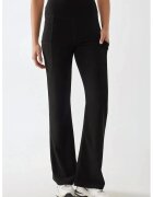 HiCCUP Pantaloni dama - textil - talie inalta - croiala larga - negru