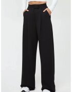 HiCCUP Pantaloni dama - textil - talie inalta - negru