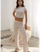 HiCCUP Pantaloni dama - tricot - Bej Natural -
