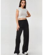 HiCCUP Pantaloni dama - tricotati - talie elastica - negru - textil