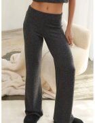 HiCCUP Pantaloni dama - tricotati - talie inalta - gri inchis - material moale