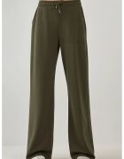 HiCCUP Pantaloni de trening - croi larg - talie inalta - modal - Kaki