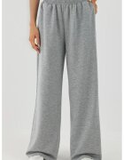 HiCCUP Pantaloni de trening - talie elastica - croiala larga - gri deschis - textil