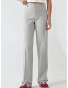 HiCCUP Pantaloni eleganti pentru dama - drepti - talie inalta - poliester/viscoza/elastan - gri