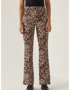 HiCCUP Pantaloni pentru dama largi - cu imprimeu leopard - textil - Castaniu-maro -