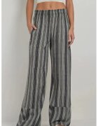 HiCCUP Pantaloni pentru dama largi - cu imprimeu - textil - negru/gri