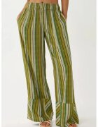HiCCUP Pantaloni pentru dama - largi - cu imprimeu - textil - verde
