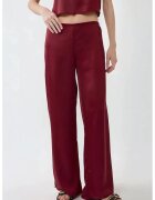 HiCCUP Pantaloni pentru dama - largi - satin - rosu