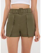 HiCCUP Pantaloni scurti - bumbac - talie inalta - verde