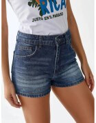 HiCCUP Pantaloni scurti denim - talie inalta - denim - Albastru