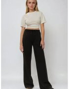 HiCCUP Pantaloni sport dama - croi larg - negru - bumbac-poliester