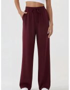 HiCCUP Pantaloni sport dama - croiala larga - talie elastica - rosu - textil