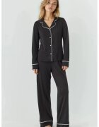 HiCCUP Pijamale dama relaxat - maneca lunga - negru - jerseu