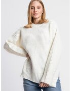 HiCCUP Pulover casual - tricot - cu guler rotund - alb