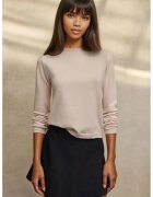 HiCCUP Pulover dama - basic - guler rotund - bej - tricot