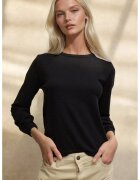 HiCCUP Pulover dama - basic - guler rotund - negru - tricot