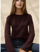 HiCCUP Pulover dama basic - guler rotund - visiniu inchis - tricot