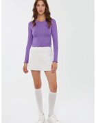 HiCCUP Pulover dama - bluza tricotata - guler rotund - slim fit - violet - jerseu