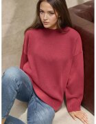 HiCCUP Pulover dama - confortabil - rosu inchis - tricot