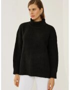 HiCCUP Pulover dama - cu guler inalt - negru - acril