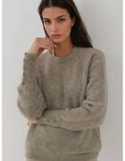 HiCCUP Pulover dama - cu maneca lunga - detalii nasturi - tricot - Gri deschis -