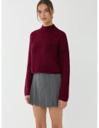 HiCCUP Pulover dama - guler inalt - confortabil - rosu - acril - S INTLPuloverguler -