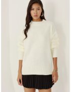 HiCCUP Pulover dama guler rotund - confortabil - alb - tricot
