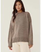 HiCCUP Pulover dama guler rotund - confortabil - maro - tricot